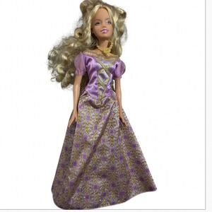 Barbie Masquerade Ball Princess Doll Purple Gold Floral Dress 2007 Mattel M4491
